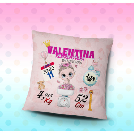 Cojín personalizado nacimiento