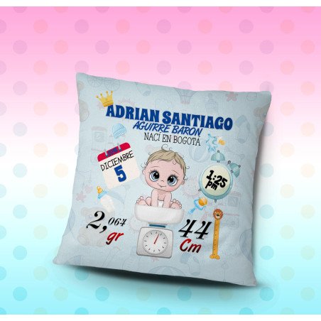 Cojín personalizado nacimiento