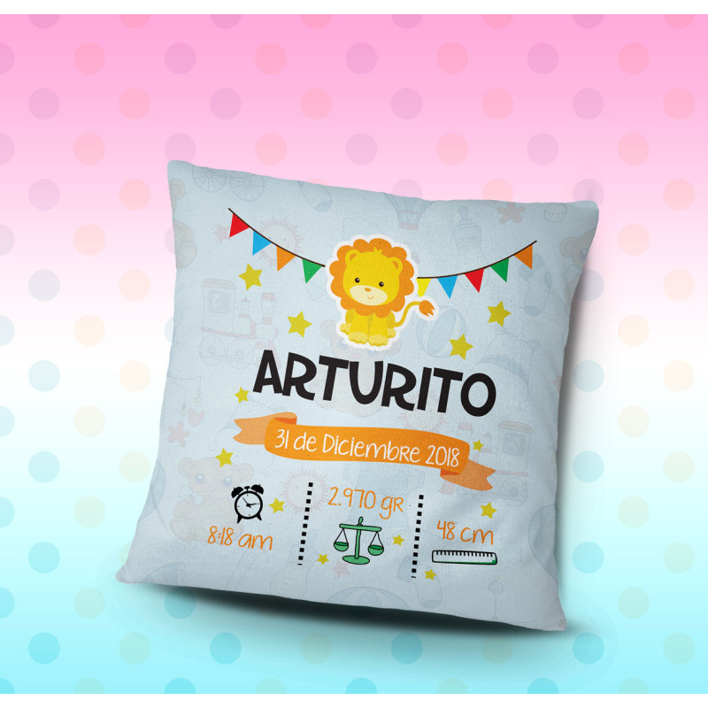 Cojín personalizado nacimiento Cojín personalizado nacimiento