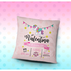 Cojín personalizado nacimiento