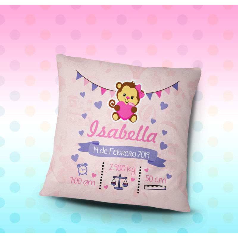 Cojín personalizado nacimiento Cojín personalizado nacimiento