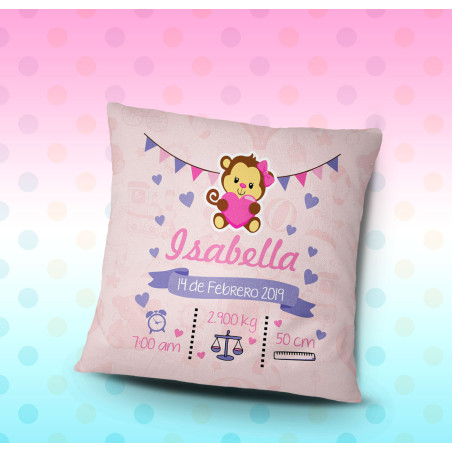 Cojín personalizado nacimiento