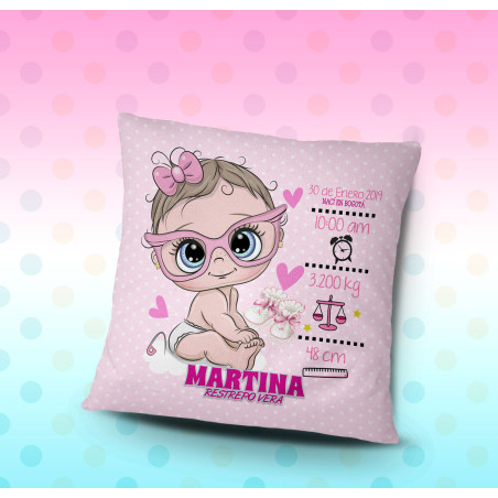 Cojín personalizado nacimiento