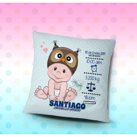 Cojín personalizado nacimiento