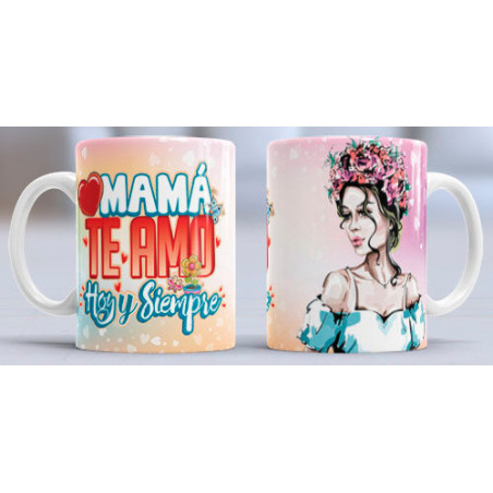 Taza sublimada día de la Madre, Mamá te amo