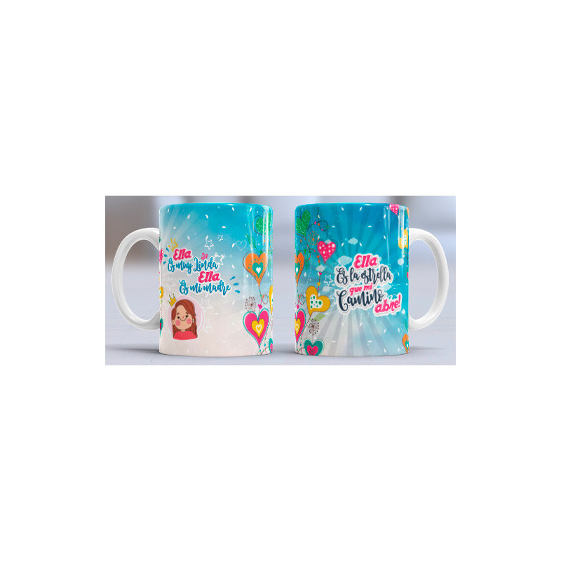 Taza sublimada día de la Madre, Ella es la estrella de mi camino Taza sublimada día de la Madre, Ella es la estrella de mi camino